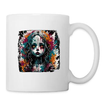 Poupée d’horreur / Halloween / Effrayant / Sombre - Mug blanc - blanc - Droite