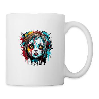 Poupée d’horreur / Halloween / Effrayant / Sombre - Mug blanc - blanc - Droite