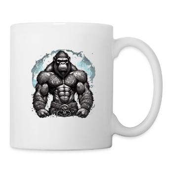 Tatouage / Animal / Art / Cool / Bande dessinée / Gorille - Mug blanc - blanc - Droite