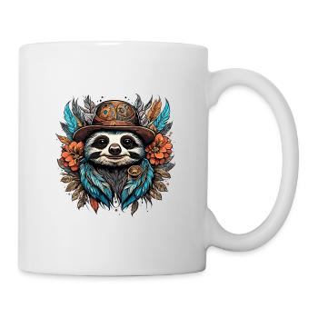 Tattoo / Tier / Kunst / cool / Comic / Faultier - Tasse - Weiß - Rechts