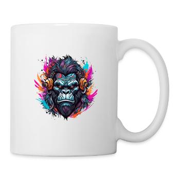 Tattoo / Tier / Kunst / cool / Comic / Gorilla - Tasse - Weiß - Rechts