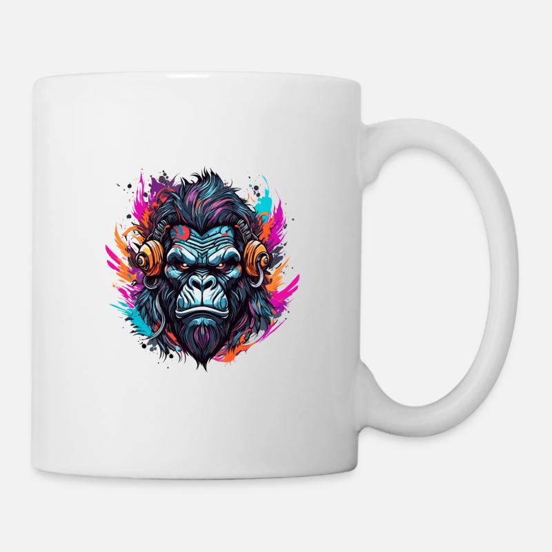 Tattoo / Tier / Kunst / cool / Comic / Gorilla - Tasse - Weiß
