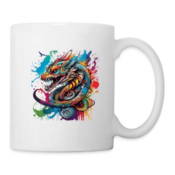 Tattoo / Tier / Kunst / cool / Comic / Drache - Tasse - Weiß - Rechts
