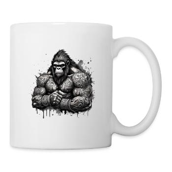 Tatouage / Animal / Art / Cool / Bande dessinée / Gorille - Mug blanc - blanc - Droite