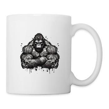 Tatouage / Animal / Art / Cool / Bande dessinée / Gorille - Mug blanc - blanc - Droite