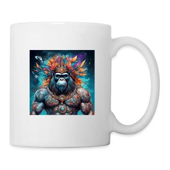 Tattoo / Animal / Art / Cool / Comic / Gorilla - Mug - white - Right