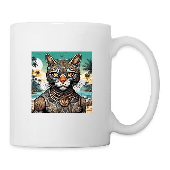 Tattoo / Animal / Art / Cool / Comic / Cat - Mug - white - Right