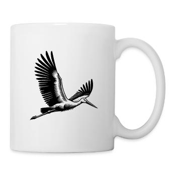 Fliegender Storch - Tasse - Weiß - Rechts
