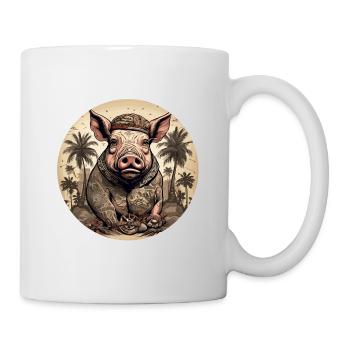 Tattoo / Animal / Art / Cool / Comic / Pig - Mug - white - Right