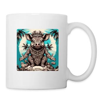 Tattoo / Tier / Kunst / cool / Comic / Schwein - Tasse - Weiß - Rechts