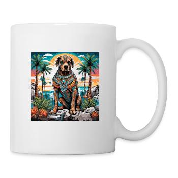 Tattoo / Tier / Kunst / cool / Comic / Hund - Tasse - Weiß - Rechts