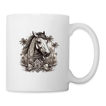 Tattoo / Tier / Kunst / cool / Comic / Pferd - Tasse - Weiß - Rechts