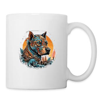 Tattoo / Tier / Kunst / cool / Comic / Hund - Tasse - Weiß - Rechts