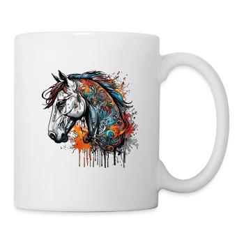 Tattoo / Tier / Kunst / cool / Comic / Pferd - Tasse - Weiß - Rechts