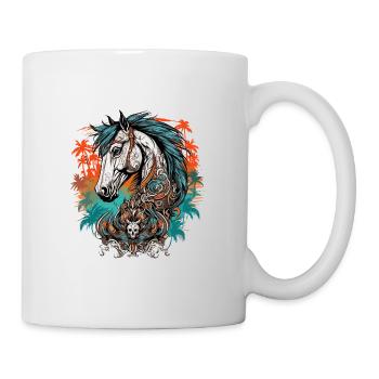 Tattoo / Tier / Kunst / cool / Comic / Pferd - Tasse - Weiß - Rechts