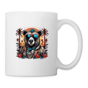 Tattoo / Tier / Kunst / cool / Comic / Bär - Tasse - Weiß - Rechts
