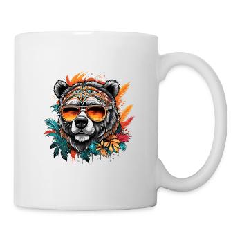 Tattoo / Tier / Kunst / cool / Comic / Bär - Tasse - Weiß - Rechts
