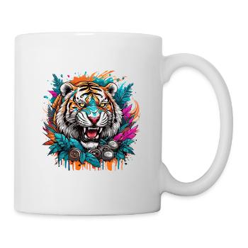 Tattoo / Tier / Kunst / cool / Comic / Tiger - Tasse - Weiß - Rechts