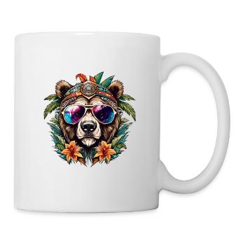 Tattoo / Tier / Kunst / cool / Comic / Bär - Tasse - Weiß - Rechts