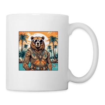 Tattoo / Tier / Kunst / cool / Comic / Bär - Tasse - Weiß - Rechts