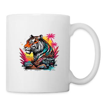 Tattoo / Tier / Kunst / cool / Comic / Tiger - Tasse - Weiß - Rechts