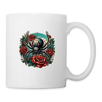 Araignée / Toile / Animal de compagnie / Reptile / Huit pattes - Mug blanc - blanc - Droite
