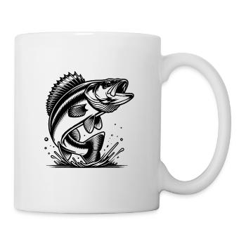 Eleganter springender Zander Raubfisch - Tasse - Weiß - Rechts