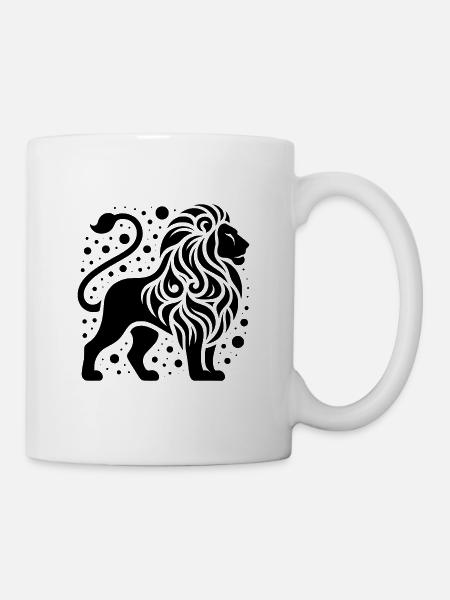 Stolzer Löwe mit wilder Mähne - Tasse - Weiß