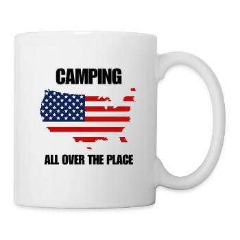 Camping all over the place - Mug - white - Right