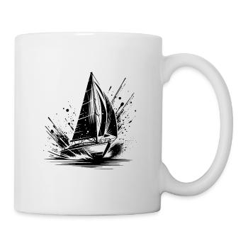 Schnelles Segelboot bei Splash Wellengang - Tasse - Weiß - Rechts