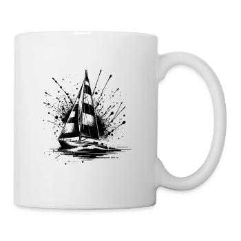 Segelboot mit Wellengang Splash Optik - Tasse - Weiß - Rechts