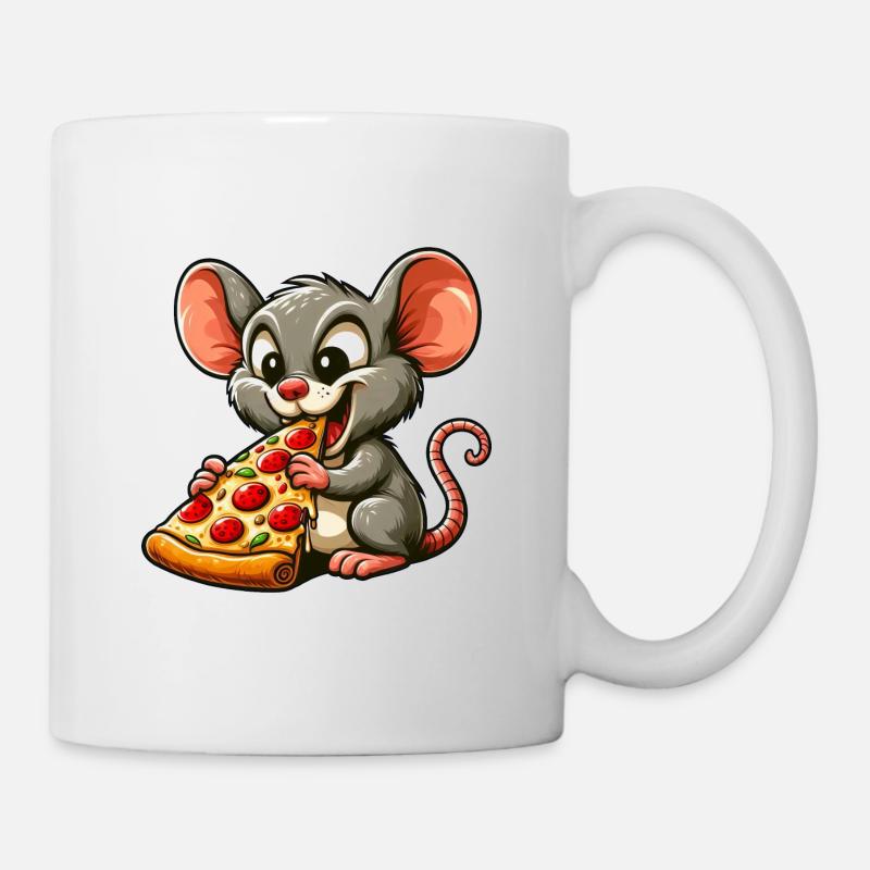 Mouse Rat Popcorn Cinéma Fan de cinéma - Mug blanc - blanc