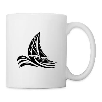 Sportliches Segelboot bei schwerem Wellengang - Tasse - Weiß - Rechts