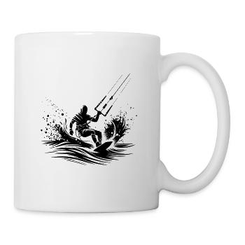 Wind Surfing in the Sky - Kite Wave Rider Surfing - Mug - white - Right