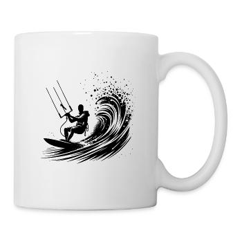Kite-Surfing Sport mit Board - Surfen am Himmel - Tasse - Weiß - Rechts