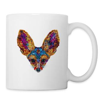 Fennek Wüste Fuchs Geometrischer Fuchs Kunstwerk - Tasse - Weiß - Rechts