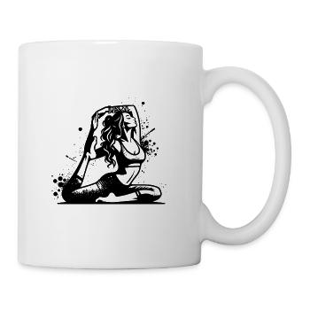 Yoga Schülerin in tiefer Konzentration Übung - Tasse - Weiß - Rechts