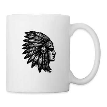 Grim warrior with magnificent headdress - Mug - white - Right