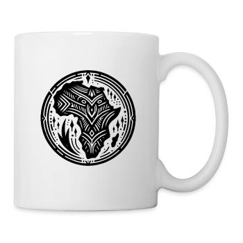Afrika Kontinent Vintage Tattoo Style Schmuck - Tasse - Weiß - Rechts