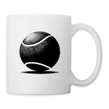 Tennisball für Tennis Trainer und Spieler - Tasse - Weiß - Rechts