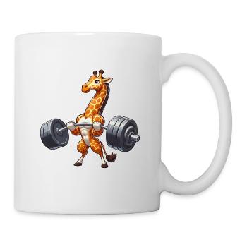 Giraffe Gewichtheber Barbell Fitness Workout - Tasse - Weiß - Rechts