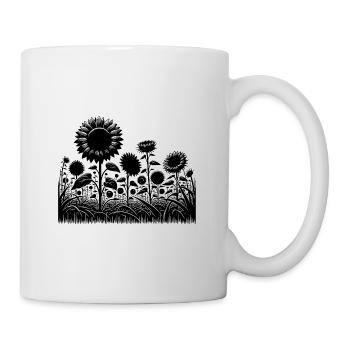 Sonnenblumen auf einem großen Feld - Tasse - Weiß - Rechts