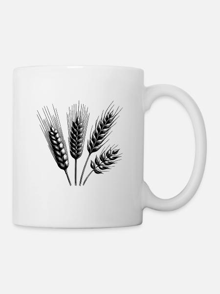 Céréales : blé et avoine, épis de maïs - Mug blanc - blanc