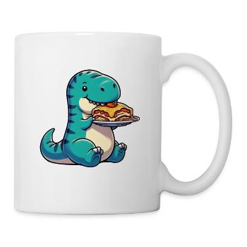 Dino T-Rex italienische Lasagne Lustig - Tasse - Weiß - Rechts