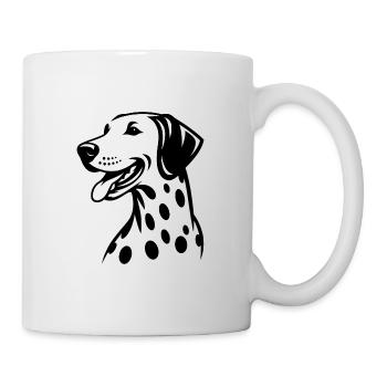 Élégant Chien Dalmatien Beau Portrait De Chien - Mug blanc - blanc - Droite