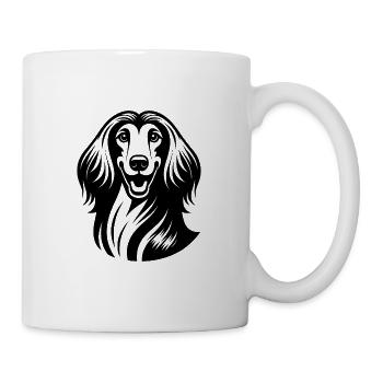 Portrait de chien afghan de chiens drôles - Mug blanc - blanc - Droite