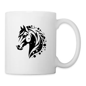 Tête de cheval Vintage Tribal Portrait poney tatouage - Mug blanc - blanc - Droite
