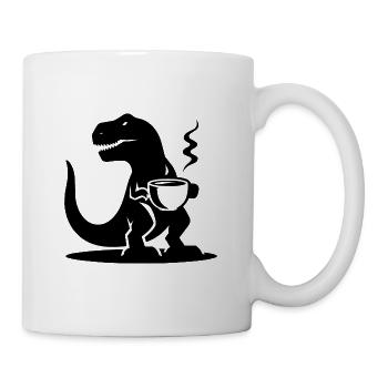 T-Rex avec tasse à café Evil Caffeine Dinosaur - Mug blanc - blanc - Droite