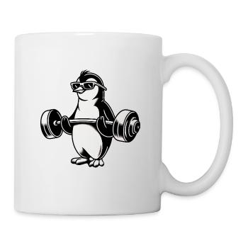Penguin Haltère Haltérophilie Entraînement Fitness - Mug blanc - blanc - Droite