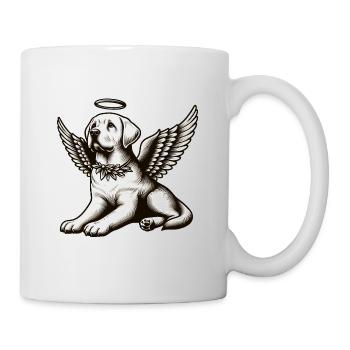 Ailes d’ange labrador noir blanc halo - Mug blanc - blanc - Droite